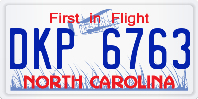 NC license plate DKP6763