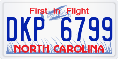 NC license plate DKP6799