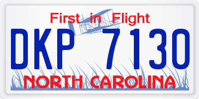 NC license plate DKP7130