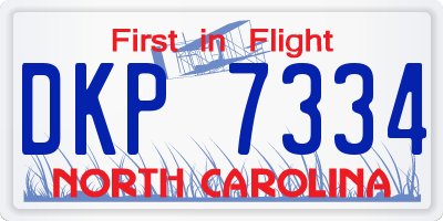 NC license plate DKP7334