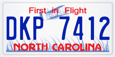 NC license plate DKP7412
