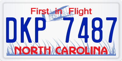 NC license plate DKP7487