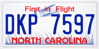 NC license plate DKP7597
