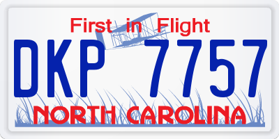 NC license plate DKP7757