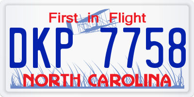 NC license plate DKP7758