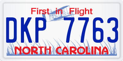NC license plate DKP7763