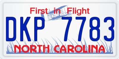 NC license plate DKP7783