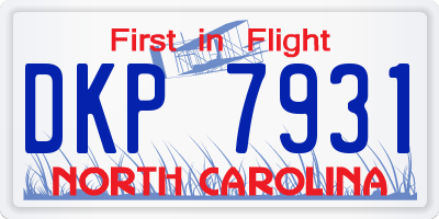 NC license plate DKP7931