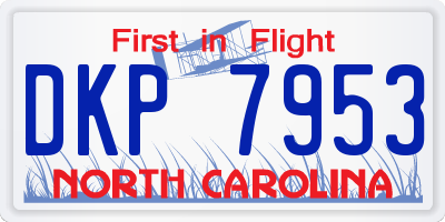 NC license plate DKP7953