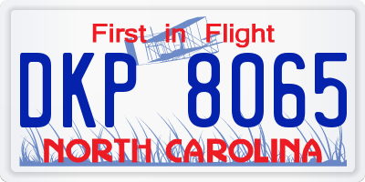 NC license plate DKP8065