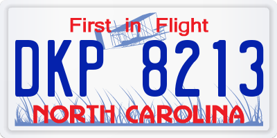 NC license plate DKP8213