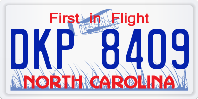 NC license plate DKP8409