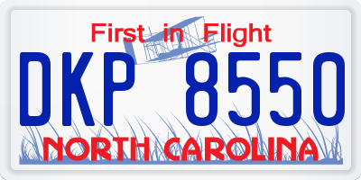 NC license plate DKP8550