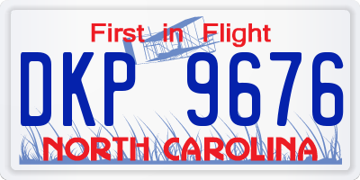NC license plate DKP9676