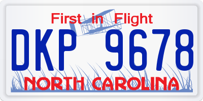 NC license plate DKP9678