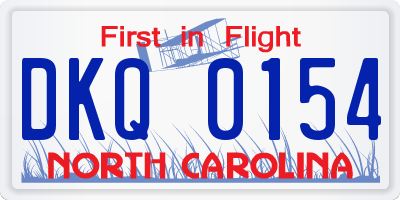 NC license plate DKQ0154