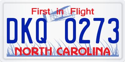 NC license plate DKQ0273