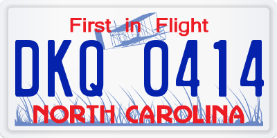 NC license plate DKQ0414
