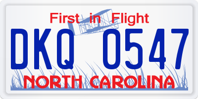 NC license plate DKQ0547
