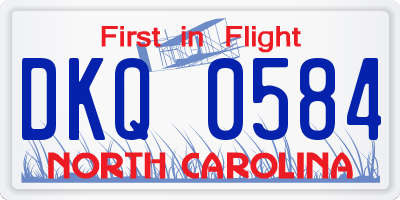NC license plate DKQ0584