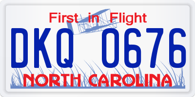 NC license plate DKQ0676