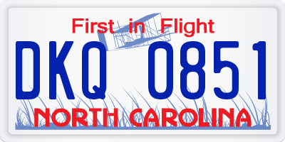 NC license plate DKQ0851