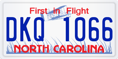 NC license plate DKQ1066