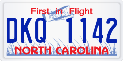 NC license plate DKQ1142