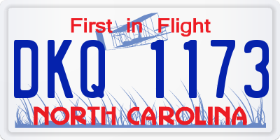 NC license plate DKQ1173