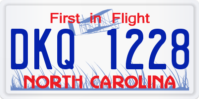 NC license plate DKQ1228