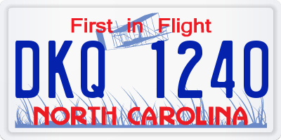 NC license plate DKQ1240