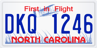 NC license plate DKQ1246