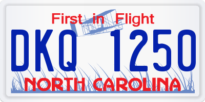 NC license plate DKQ1250