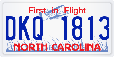 NC license plate DKQ1813