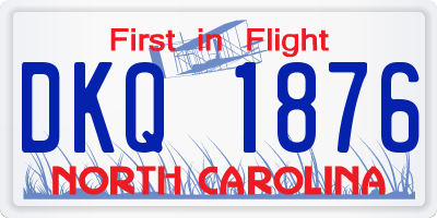 NC license plate DKQ1876