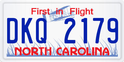 NC license plate DKQ2179