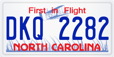 NC license plate DKQ2282