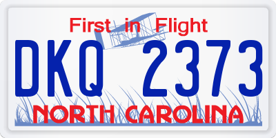 NC license plate DKQ2373