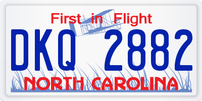 NC license plate DKQ2882