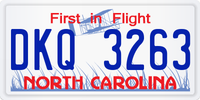 NC license plate DKQ3263