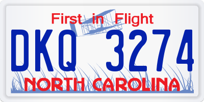NC license plate DKQ3274