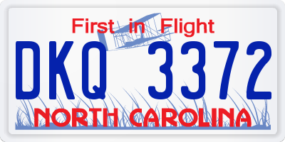 NC license plate DKQ3372