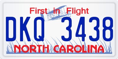 NC license plate DKQ3438