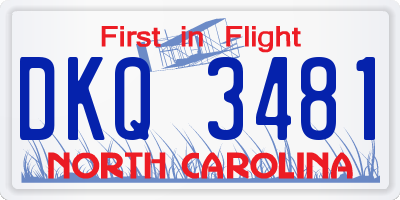 NC license plate DKQ3481