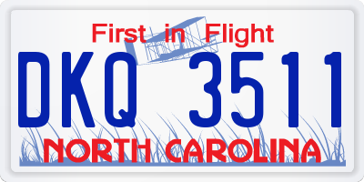 NC license plate DKQ3511