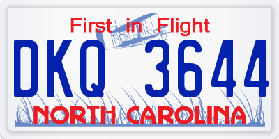 NC license plate DKQ3644