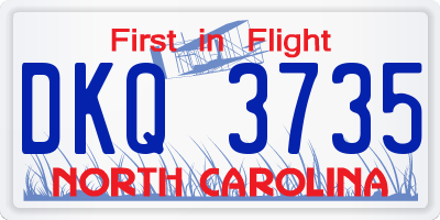 NC license plate DKQ3735