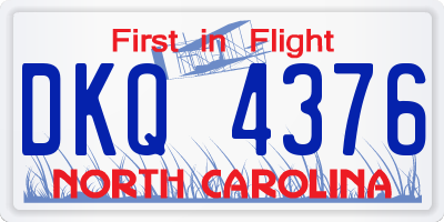 NC license plate DKQ4376