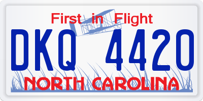 NC license plate DKQ4420