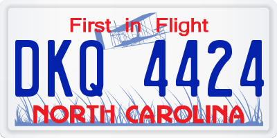 NC license plate DKQ4424
